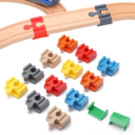 UOCAI 12-Piece Set Track Connectors and 3 Retainers, Rail Connectors for Brio Duplo System Connector, Compatible Adapter Track Connector, Universally Combines Both Systems Together