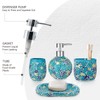 Handmade Blue Mosaic Glass Bathroom Accessory Sets 4PCS Bathroom Accessories