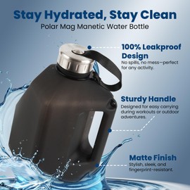 PolarMag 2.7L Large Water Jug with Built-in Tripod | BPA-Free, Leakproof, Matte Finish | Gym Bottle for Hydration, Outdoor Use & Content Creation | Reusable & Durable