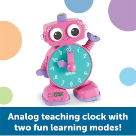 Learning Resources Tock The Learning Clock Pink, 1 Piece, Ages 3+, Educational Talking Clock