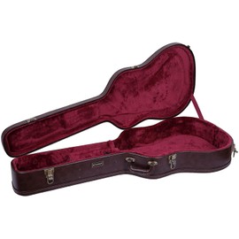 Crossrock Wooden Case for 16" Archtop/Hollow Body/Jazz Electric Guitars - Fits Gretsch Electromatic, Ibanez, Epiphone, Gibson ES Series-Vintage Brown (CRW620JA16BR)