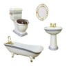 predolo Dollhouse Miniature Ceramic Bathroom Set Accessories 1:12 Model Including