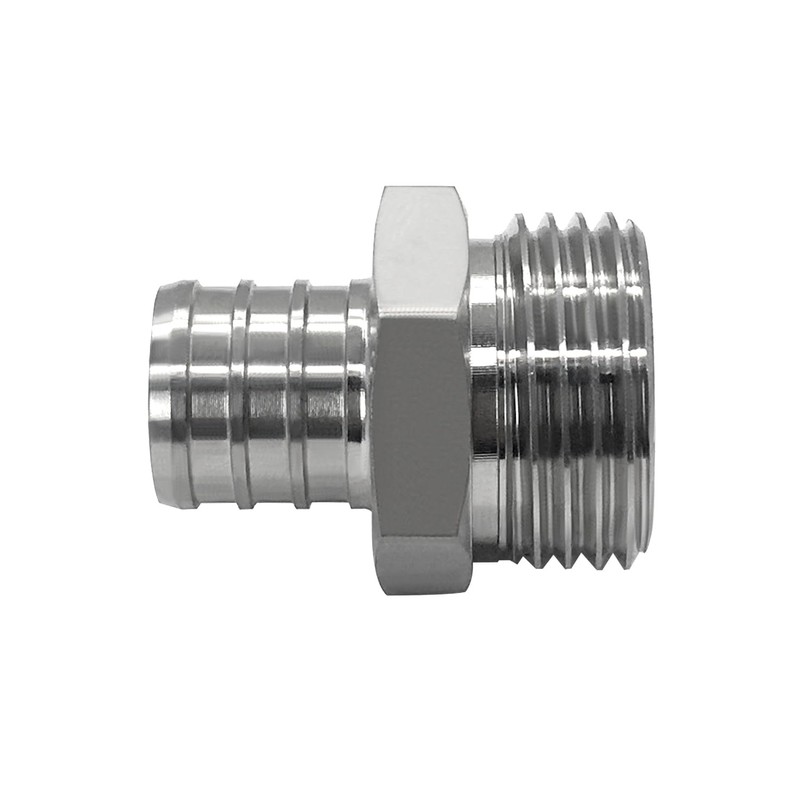 Fitvell Stainless Steel Garden Hose Adapter Fitting 3/4" PEX Barb