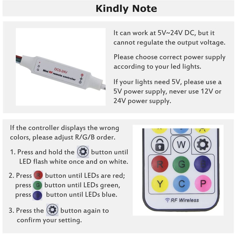 ALITOVE WS2812B WS2811 Addressable LED Controller RF Remote Wireless Mini