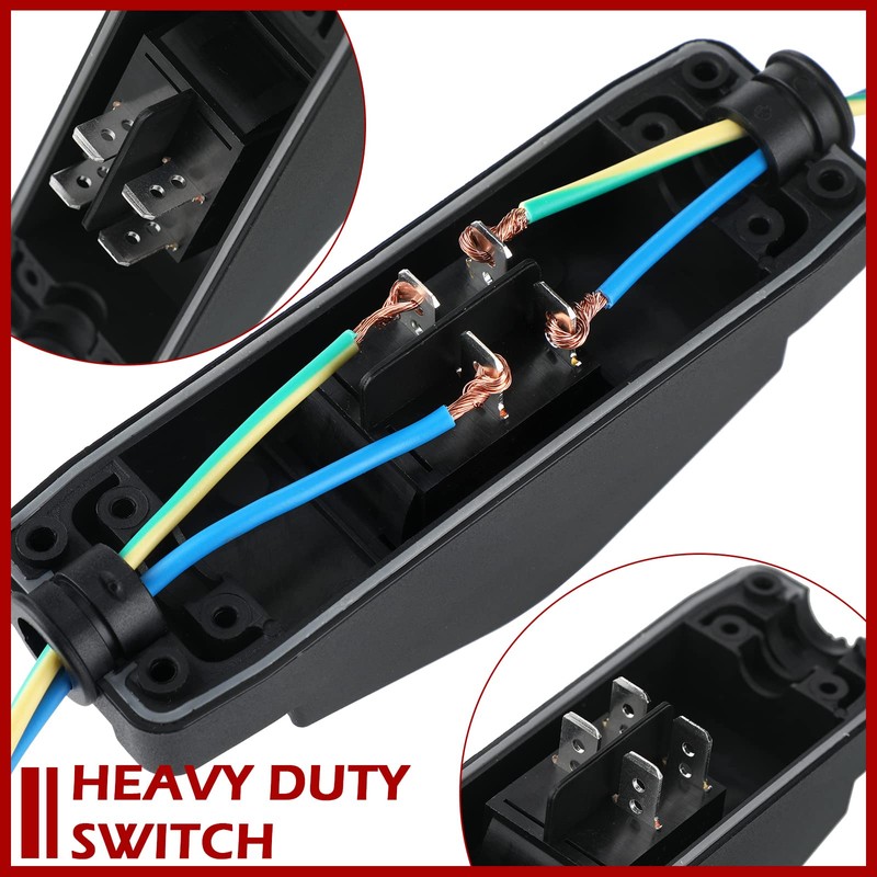 Kingdder 2 Pieces Waterproof Inline Cord Switch AC/DC 12V-250V Heavy