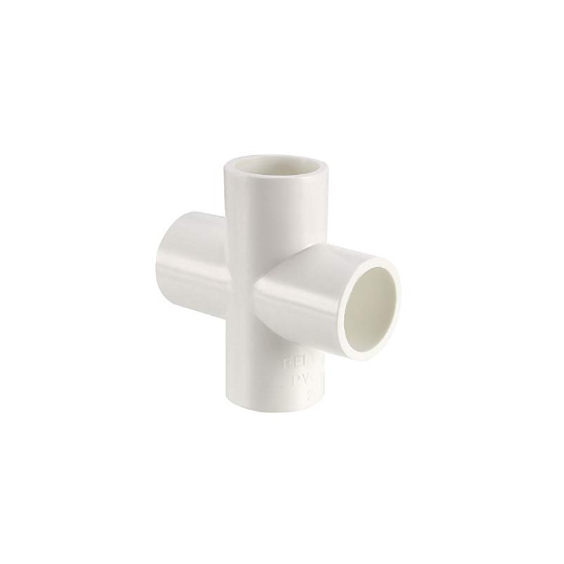 sourcing map PVC Pipe Fitting 4 Way Cross Schedule 40