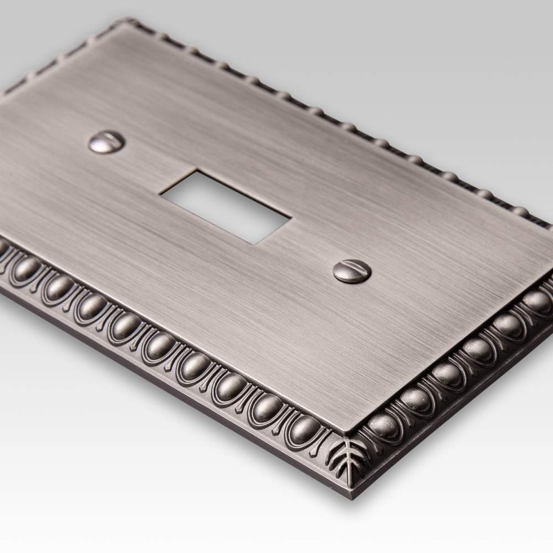 Amerelle Egg & Dart Double Toggle/Single Rocker Cast Metal Wallplate