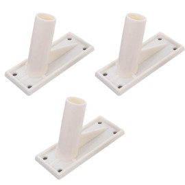 IWOWHERO Pack of 3 Metal Flagpole Base, Adjustable Base, Flagpole Base, Wall Flag Holder, Flag Holder, Metal Flag Pole Kit, Plastic Flagpole Seat, Flag Pole, White