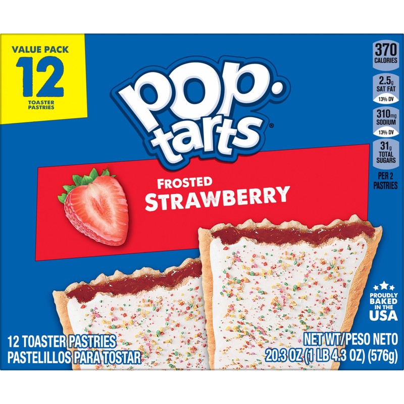 Pop-Tarts Toaster Pastries, Breakfast Foods, Kids Snacks, Frosted Strawberry (12