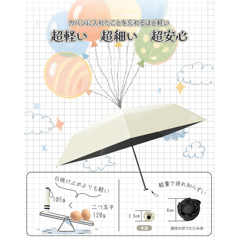 Lilac Folding Umbrella, Cherry blossom color, 50 cm