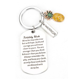 FRULX Stainless Steel Inspirational Pineapple Keychain, Motivational Keyring Gift for Women, Birthday Gifts for Sister, Girlfriend and Friends, Unique Bag Charm and Friendship Gift, Gifts for Women