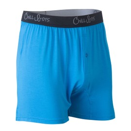 Chill Boys - Cool Comfortable & Breathable Mens Underwear - Men's Boxers (XX-Large, Blue) - Imported 95% Viscose from Bamboo / 5% Spandex