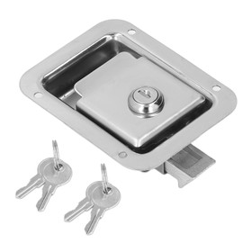 Keenso RV Entry Door Lock, Travel Trailer Lock Stainless Steel Flush Mount Paddle Handle RV Door for Toolbox Cabinet Electric Box Locks and Accessories