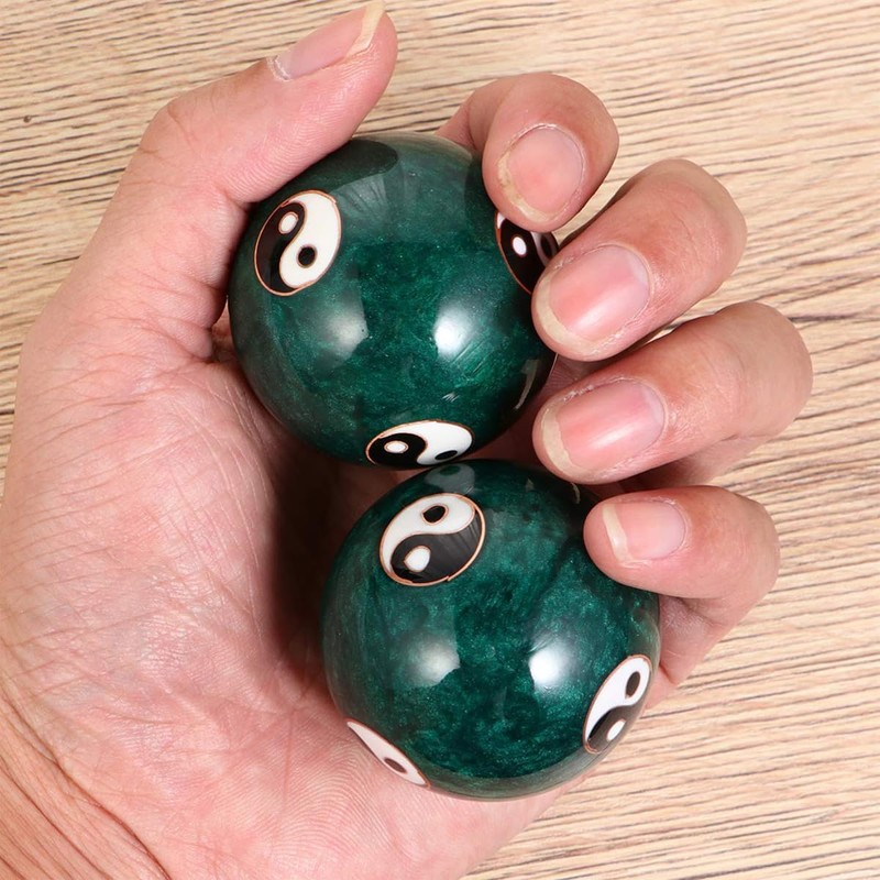 Sarini 1 Pair Jade Massage Balls Chinese Tai Chi Pattern