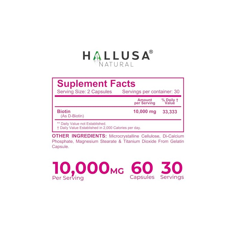 N/A- “Suplemento de biotina Pastillas para la caída del Cabello