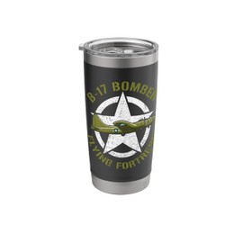 B-17 Bomber Flying Fortress WWII Word War 2 Aircraft Stainless Steel Insulated Tumbler