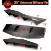 SDeelCase 30" x 12" Black Universal Rear Bumper 4 Fins