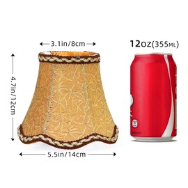 Fuloon Small Lamp Shades Clip on Bulb, Modern European Style Mini Bell Lampshades for Chandelier, French Country Chandelier Lamp Shades, 3.14x5.51x4.72 in, 2 Pack (Coffee)