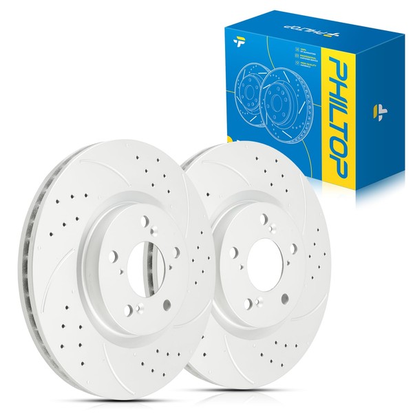 PHILTOP 12.98 inch（329.8 mm） Front Vented Disc Brake Rotors Compatible