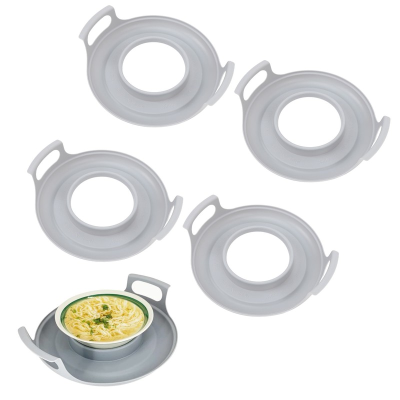 Microwave Cool Plate Spill Proof Microwave Bowl Carrying Tray with