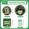 Grencian 96Pcs Green Game Party Supplies Video 13th Birthday Paper