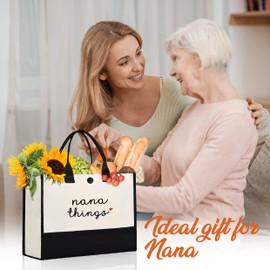 Craftique Nana Gifts from Grandkids- Unique Nana Tote Bag- Nana Christmas Gifts, Thoughtful Gifts for Nana, Nana Birthday Gifts, Gifts for Grandma Grandmother Granny, 17” x 6.7” x 12.5”