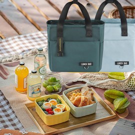 Lonchera Térmica Impermeable con Bolsillos Laterales - Bolsa de Almuerzo Aislante con Capacidad Grande Unisex, Antifugas y Fácil de Limpiar,Nevera Portátil para Trabajo,Viajes(Verde, M-23*14*22cm)