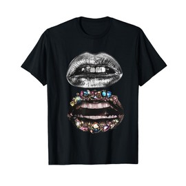 Women's Lips Print Graphic Y2K 2000s Vintage Summer Tops T-Shirt