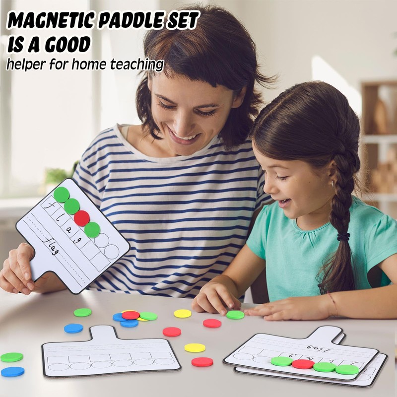 Seajan 9 Pcs Magnetic Paddle Set Education Dry Erase Double