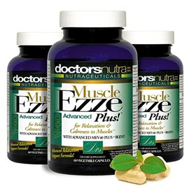 Pack of 3 Natural Relaxant Muscle Ezze Plus Advanced Day-Time Night-Time 24-7 Maximum Strength Capsules