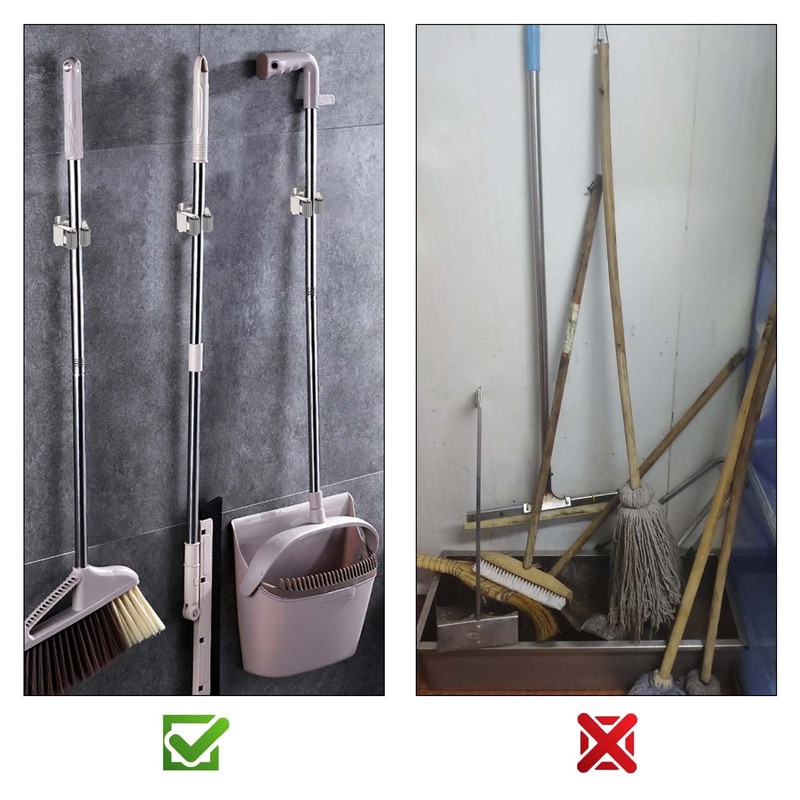Hejo 304 Stainless Steel Broom Holder Wall Mounted, Heavy Duty