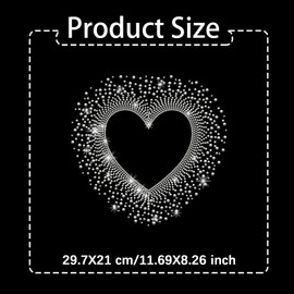 PLIGREAT Bling Heart Rhinestone Iron on Patches Hollow Heart Bling Rhinestone Iron on Transfers for Clothing Jacket Jeans Hat Hotfix Women Men T Shirt DIY Embellishment