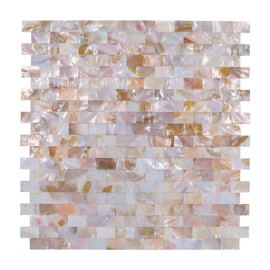 5 - Sheets Peel and Stick Tile for Bedroom and Bathroom Kitchen Wall Decor Mother of Pearl (Colorful, 11.8"X11.3")