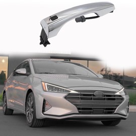XQSMWF Driver Exterior Door Handle Compatible with Hyundai Elantra 2017-2022# 82651-F2200 W/Smart Key Front Left Side Door Handle Cover, Chrome FL