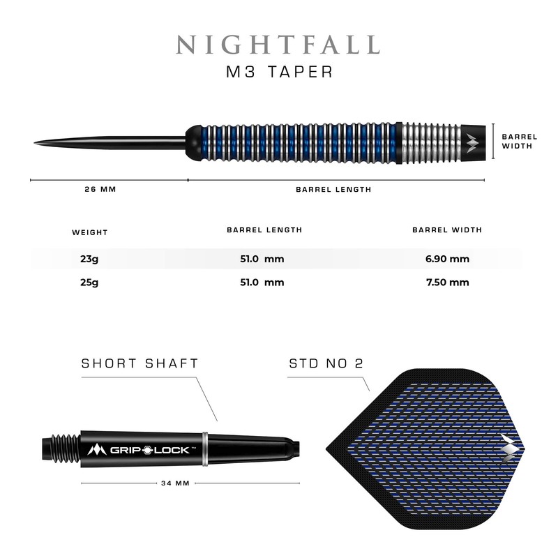 Mission Nightfall M3 90% Steel Darts 25 g