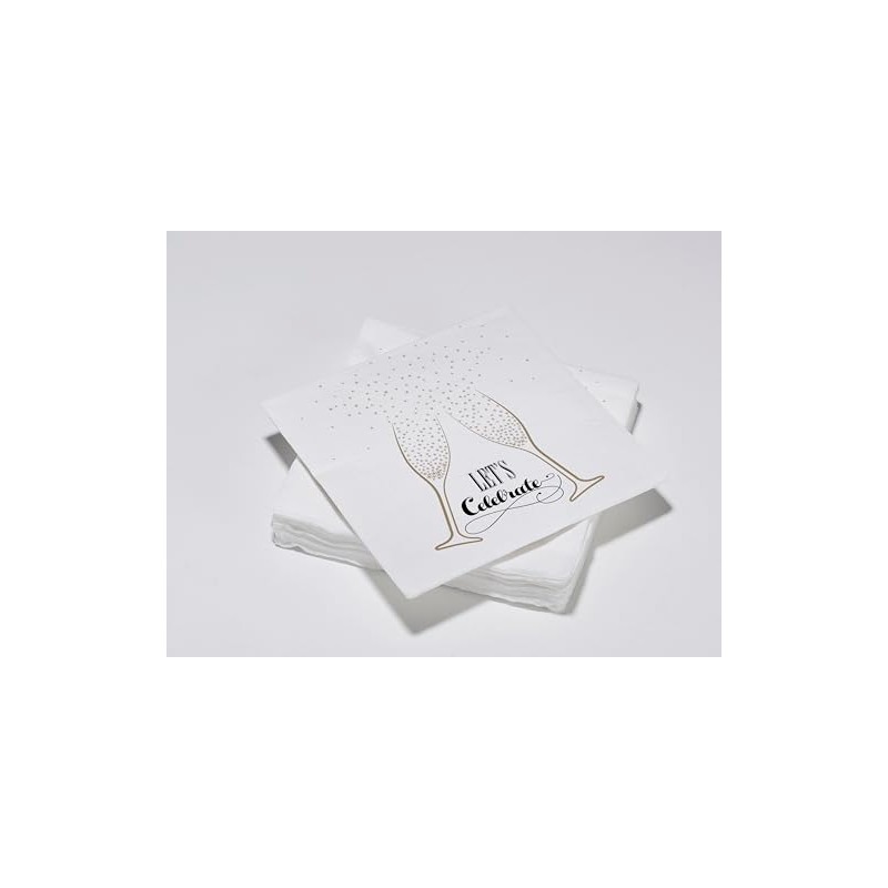 20 Cotton Napkins 33 x 33 cm 3-Ply Let's Celebrate