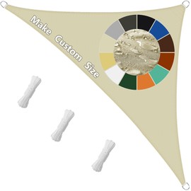 Sichtschutz Sun sail, waterproof, triangular, 20 lengths and 99 widths to choose from, 98% UV protection, tear-resistant and weatherproof, PES polyester, including mounting ropes, for patio and