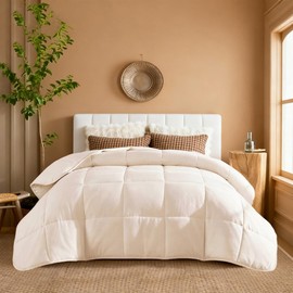 YnM Weighted Blanket Queen 30lbs, The Heavy Oversized Weighted Comforter, Warm & Fluffy Throw (Neutral Beige, 30lbs, 90" Lx90 W)