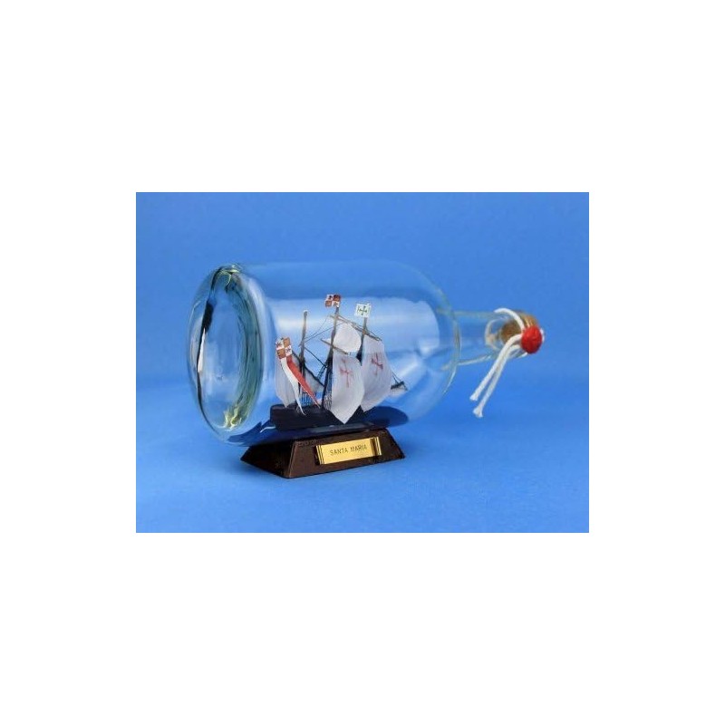 Hampton Nautical Santa Maria Ship in a Bottle, 9" ,