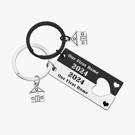 Xiahuyu Our First Home 2024 Keychain Set Housewarming Gifts New Home Gift Idea New House Gift New Home Owners Gift First Home Gifts for Women Men Couples Friends Family