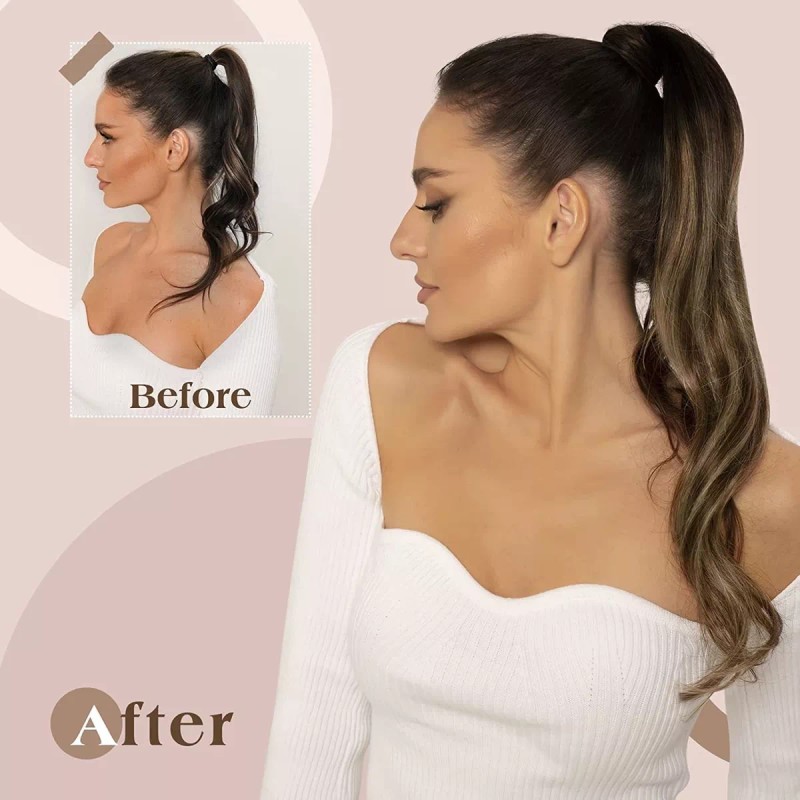 Ve Sunny Extensiones Cabello Natural Negro Ombre Marrón Osc 14in