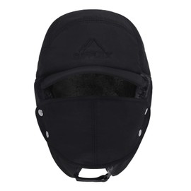 Women Men Ear Flaps Hat Aviator Winter Warm Trapper Hat Snow Ski Cycling Caps, Black1, XX-Large-3X-Large