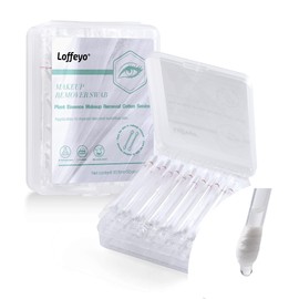 Loffeyo Makeup Remover Cotton Swabs, Eye & Lip Sticks remover With White Lily, Liquid-Filled Makeup Remover Swabs, 1-Pack x 50 Count, Space Saving and Travel Essentials