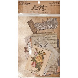 Thrift Shop Ephemera TH93114 Paquete por Tim Holtz Idea-Ology, 54 Piezas, Colores/diseños Surtidos