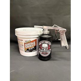 Gallon Black PB Blaster Surface Shield, Standard Undercoating Spray Gun, and 1 Black Quart Bottle