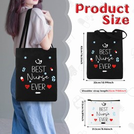 clothmile Nurse Gifts Set for Women Nurse Canvas Tote Bag with Makeup Pouch Best Nurses Appreciation Week Gifts for Nurse Practitioner Graduation Presents, Nurse Day