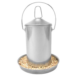 Sterico Automatic Feeder for Chickens and Poultry, 304 Stainless Steel, Rustproof, BPA-Free, Free from Dangerous Edges, Can be hung up and Standed up, Feeding Trough, Feeder, 3 kg Capacity