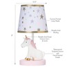 Rainbow Unicorn Lamp with Shade & Bulb
