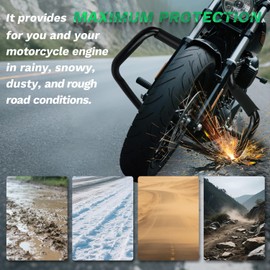 PIKPOP Crash Bar for Harley Davidson, 1-1/4" Mustache Highway Engine Guard Protect for 2004-2023 Sportster 1200, Iron 1200, 883, Iron 883, 48 XL, Superlow, Roadster XL, Seventy Two XL, XR (Black)