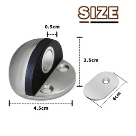 Tope de Puerta Magnético (6 Unidades) - Antigolpes con Base de Goma - Soporte para Puerta Moderno - Fácil Instalación en Piso - Ideal para Baño, Dormitorio, Cocina y Oficina
